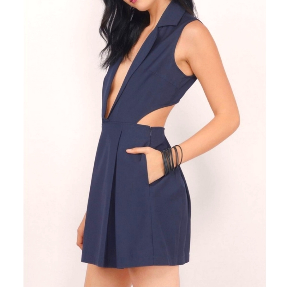 Tobi Navy Prim and Proper Skater Dress